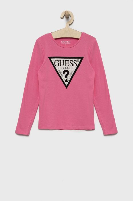 Дитячий лонгслів Guess колір рожевий (2603959)