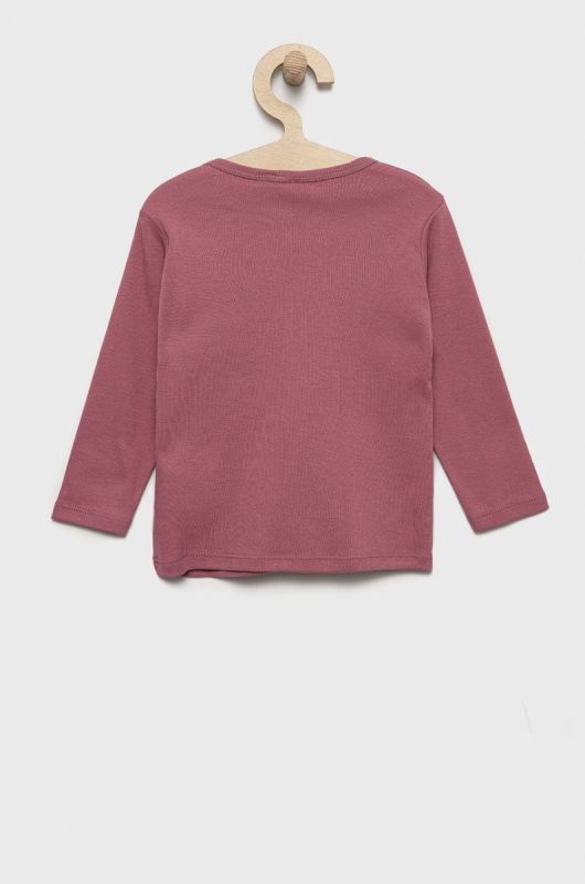 Дитячий бавовняний лонгслів United Colors of Benetton колір фіолетовий (2522522) фото 2