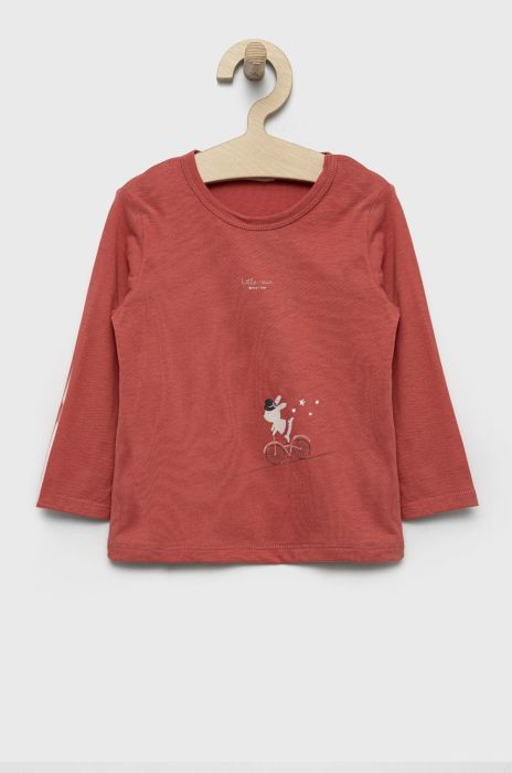 Дитячий бавовняний лонгслів United Colors of Benetton колір рожевий (2541345) Дитячий бавовняний лонгслів United Colors of Benetton колір рожевий (2541345)