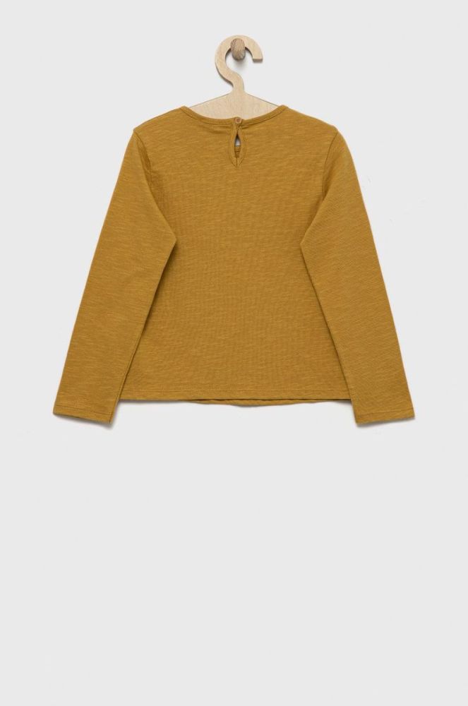 Дитячий бавовняний лонгслів United Colors of Benetton колір жовтий (2621027) фото 2