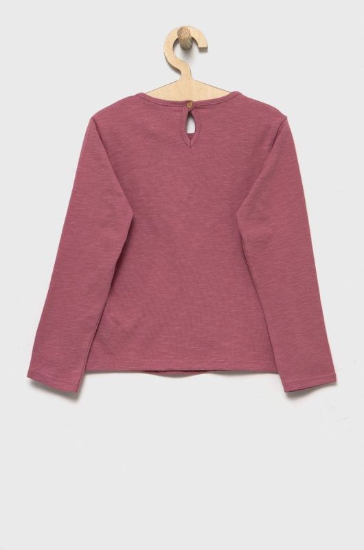 Дитячий бавовняний лонгслів United Colors of Benetton колір фіолетовий (2621032) фото 2