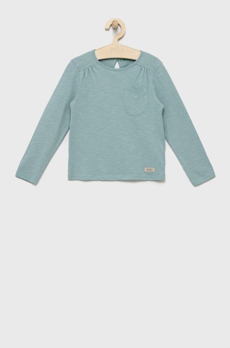 Дитячий бавовняний лонгслів United Colors of Benetton колір блакитний (2621051) Дитячий бавовняний лонгслів United Colors of Benetton колір блакитний (2621051)