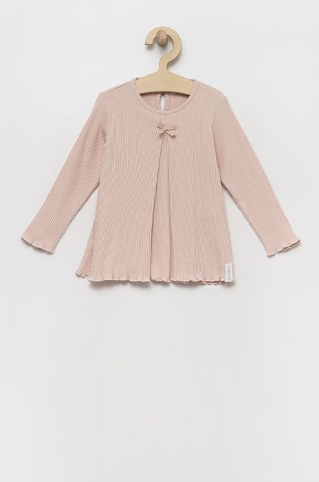 Дитячий лонгслів United Colors of Benetton колір рожевий (2630348)