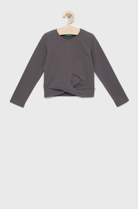 Дитячий лонгслів United Colors of Benetton колір сірий (2711099) Дитячий лонгслів United Colors of Benetton колір сірий (2711099)