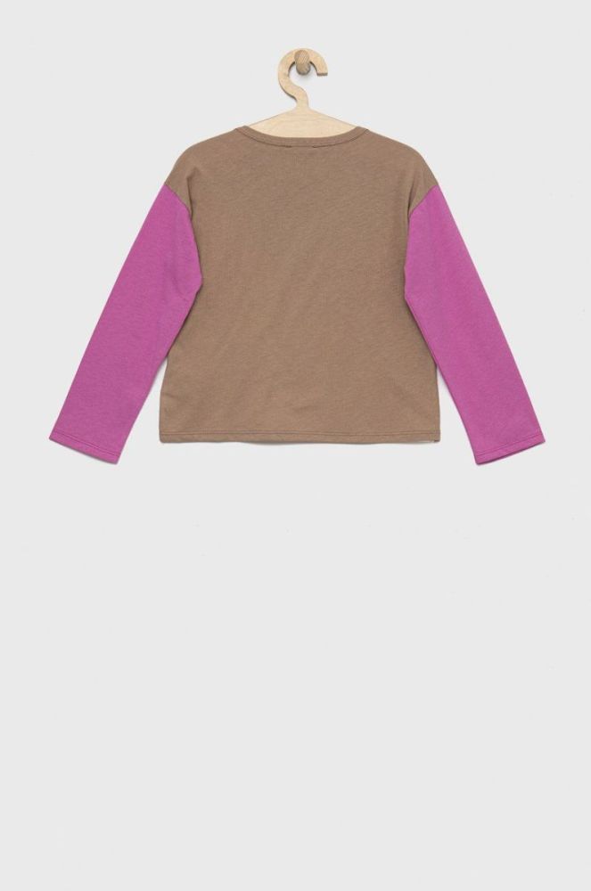 Дитячий бавовняний лонгслів United Colors of Benetton колір білий (2675939) фото 2