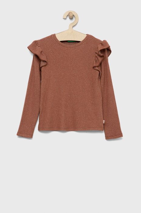 Дитячий светр United Colors of Benetton колір коричневий