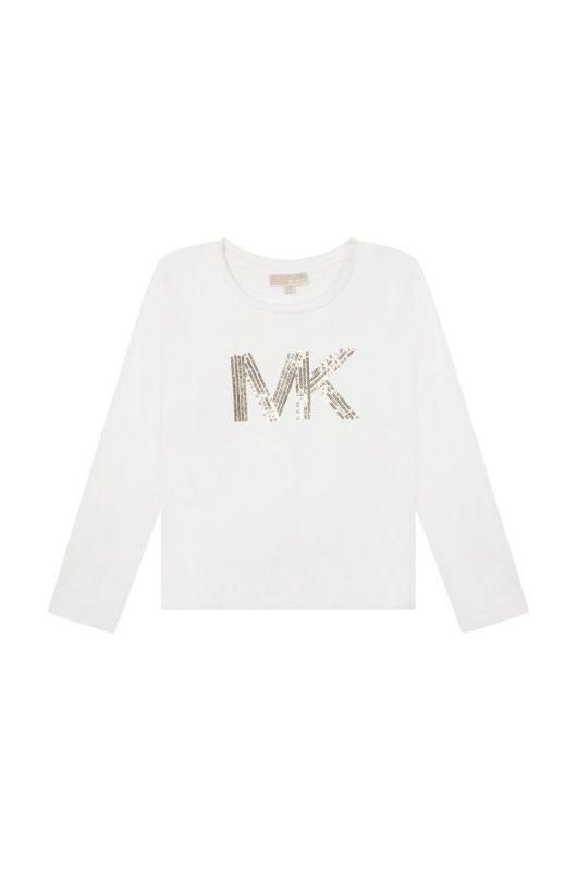 Дитячий бавовняний лонгслів Michael Kors колір білий (2612160) фото 2