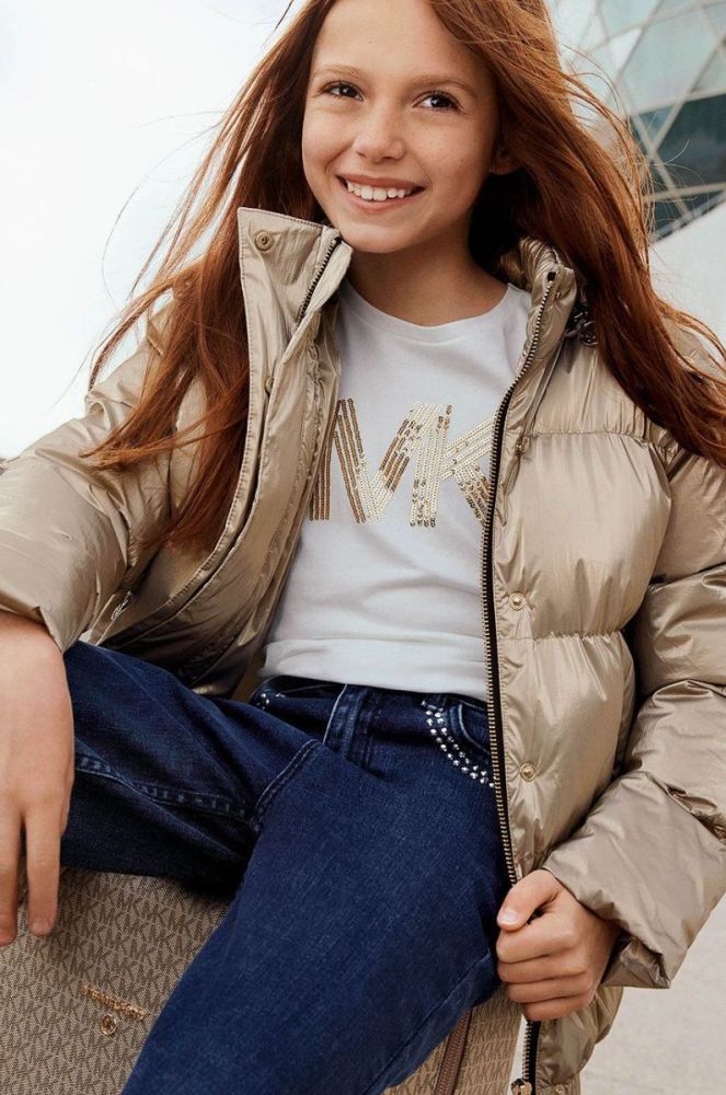 Дитячий бавовняний лонгслів Michael Kors колір білий (2612160) фото 5