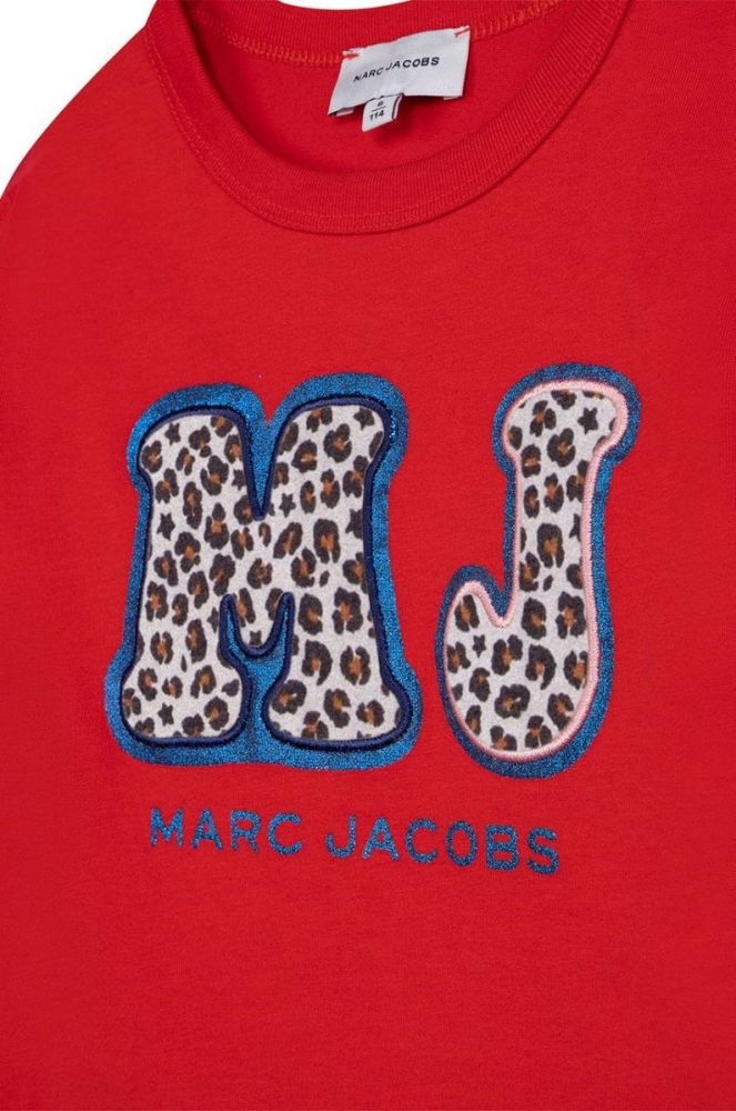 Дитячий бавовняний лонгслів Marc Jacobs колір червоний (2700644) фото 3