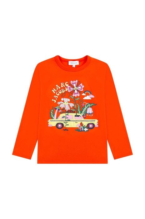 Дитячий бавовняний лонгслів Marc Jacobs колір червоний (2700720) Дитячий бавовняний лонгслів Marc Jacobs колір червоний (2700720)