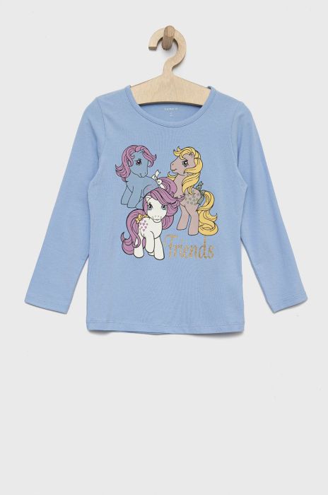 Дитячий бавовняний лонгслів Name it колір блакитний Дитячий бавовняний лонгслів Name it колір блакитний