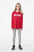 Дитячий бавовняний лонгслів 4F колір червоний Дитячий бавовняний лонгслів 4F колір червоний
