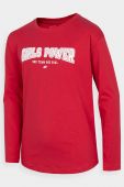 Дитячий бавовняний лонгслів 4F колір червоний Дитячий бавовняний лонгслів 4F колір червоний