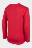 Дитячий бавовняний лонгслів 4F колір червоний Дитячий бавовняний лонгслів 4F колір червоний