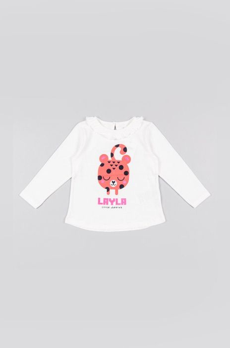 Дитячий лонгслів zippy колір білий (2631729)