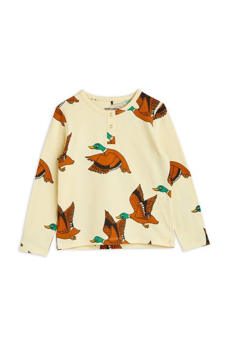 Дитячий лонгслів Mini Rodini колір жовтий візерунок Дитячий лонгслів Mini Rodini колір жовтий візерунок