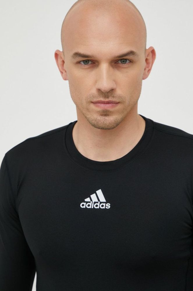 Лонгслів для тренувань adidas Performance колір чорний однотонний фото 4