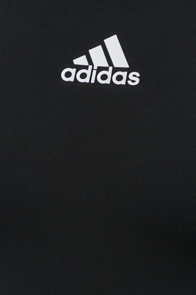 Лонгслів для тренувань adidas Performance колір чорний однотонний фото 5