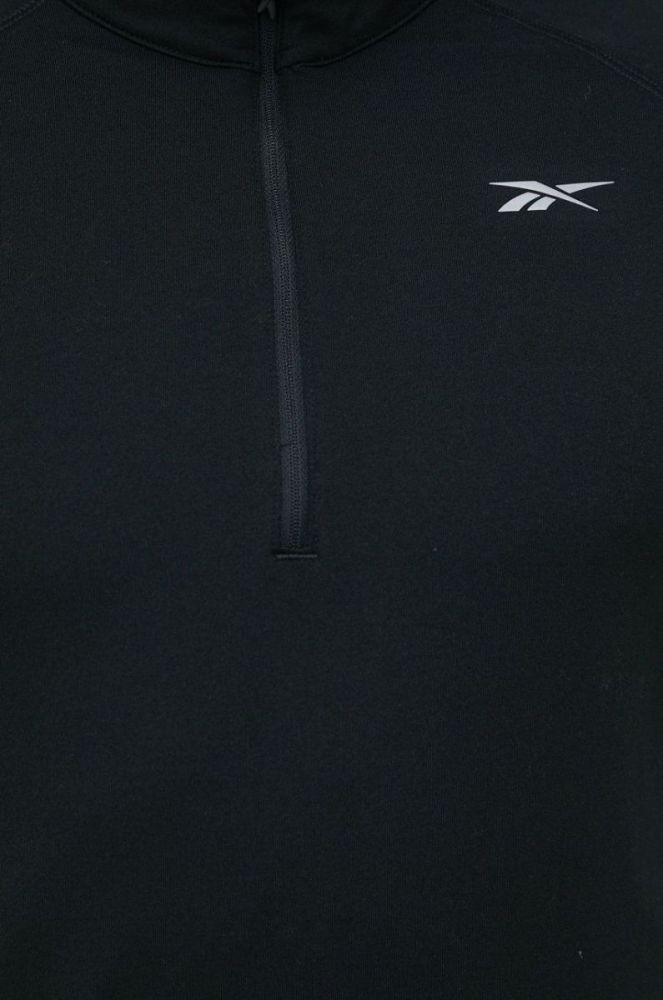 Лонгслів до бігу Reebok Quarter-zip колір чорний однотонний фото 5