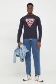 Лонгслів Guess чоловічий колір синій з принтом (2626521)