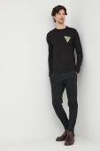Лонгслів Guess чоловічий колір чорний однотонний (2616589)