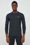 Бавовняний лонгслів BOSS boss athleisure колір синій меланж