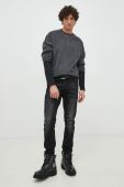Бавовняний лонгслів BOSS boss athleisure колір чорний меланж (2865466)