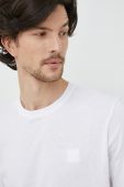 Бавовняний лонгслів BOSS Boss Casual колір білий з аплікацією