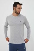 Лонгслів лаунж BOSS колір сірий з принтом
