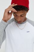 Бавовняний лонгслів Superdry колір білий однотонний (2634165)