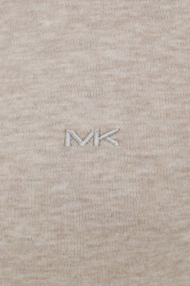 Бавовняна футболка Michael Kors колір бежевий однотонний фото 5