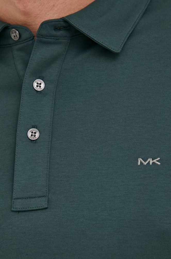 Бавовняна футболка Michael Kors колір зелений однотонний фото 5