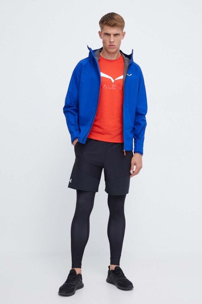 Спортивний лонгслів Salewa Solidlogo колір червоний з принтом фото 2