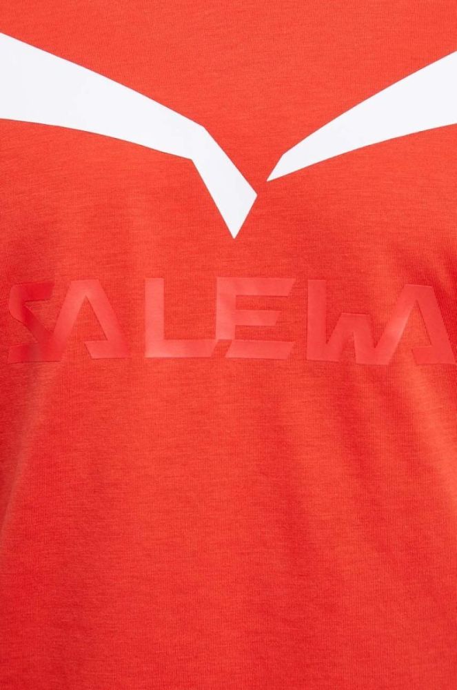 Спортивний лонгслів Salewa Solidlogo колір червоний з принтом фото 4