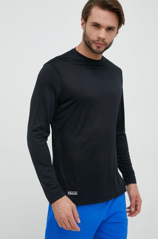 Лонгслів для тренувань Under Armour Tactical колір чорний однотонний