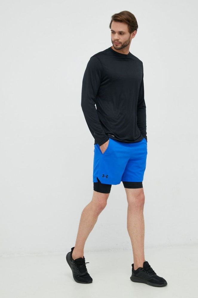 Лонгслів для тренувань Under Armour Tactical колір чорний однотонний фото 2