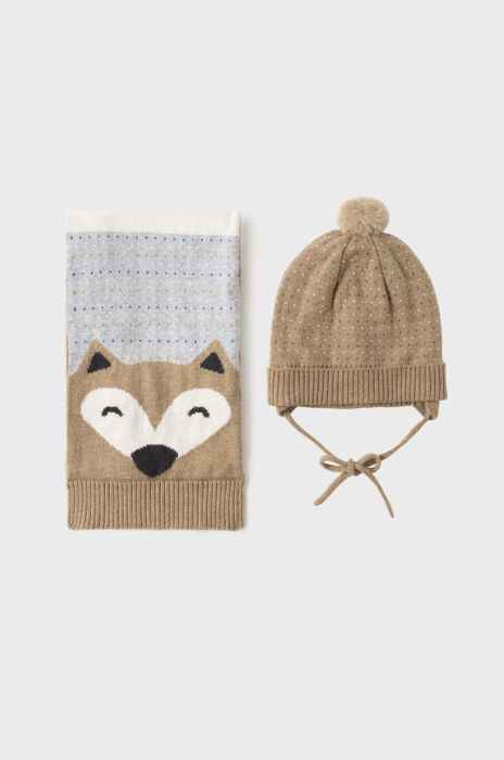 Дитяча шапка і шарф Mayoral колір коричневий (2672004)