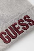 Дитяча шапка Guess колір сірий з тонкого трикотажу