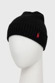 Дитяча шапка Polo Ralph Lauren колір чорний з тонкого трикотажу