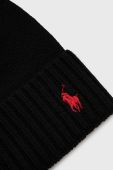 Дитяча шапка Polo Ralph Lauren колір чорний з тонкого трикотажу