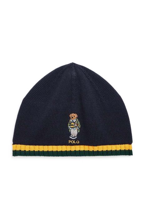 Дитяча шапка Polo Ralph Lauren колір синій з тонкого трикотажу (2665056)