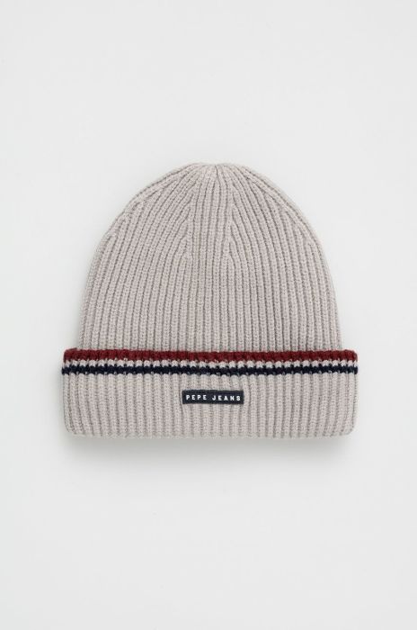 Дитяча шапка Pepe Jeans колір сірий з товстого трикотажу