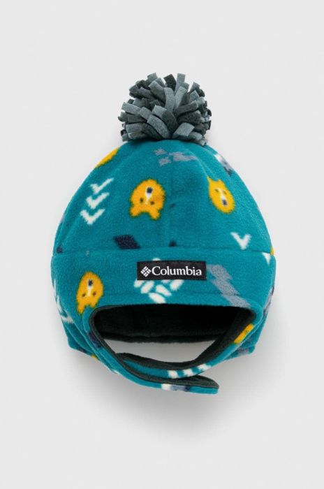 Дитяча шапка Columbia з товстого трикотажу колір блакитний