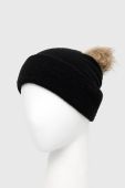 Шапка з домішкою вовни Only колір чорний з товстого трикотажу (2792614)