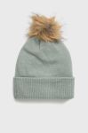 Шапка з домішкою вовни Only колір бірюзовий з товстого трикотажу Шапка з домішкою вовни Only колір бірюзовий з товстого трикотажу