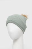 Шапка з домішкою вовни Only колір бірюзовий з товстого трикотажу