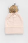Шапка з домішкою вовни Only колір рожевий з тонкого трикотажу Шапка з домішкою вовни Only колір рожевий з тонкого трикотажу