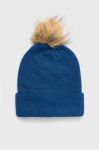 Шапка з домішкою вовни Only з тонкого трикотажу колір блакитний Шапка з домішкою вовни Only з тонкого трикотажу колір блакитний