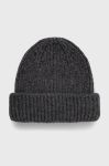 Шапка з домішкою вовни Only колір сірий з товстого трикотажу вовна Шапка з домішкою вовни Only колір сірий з товстого трикотажу вовна