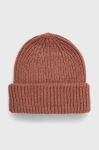 Шапка з домішкою вовни Only колір коричневий з товстого трикотажу Шапка з домішкою вовни Only колір коричневий з товстого трикотажу